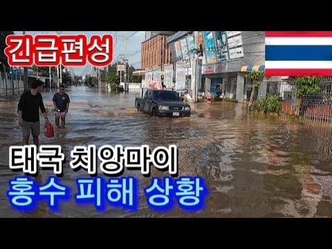 태국 치앙마이 홍수 상황 /센트럴 페스티벌 , 매크로 마트 인근 주변 진입도로 상황