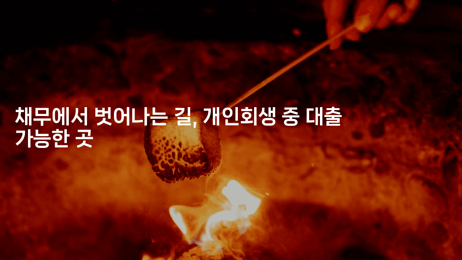 채무에서 벗어나는 길, 개인회생 중 대출 가능한 곳